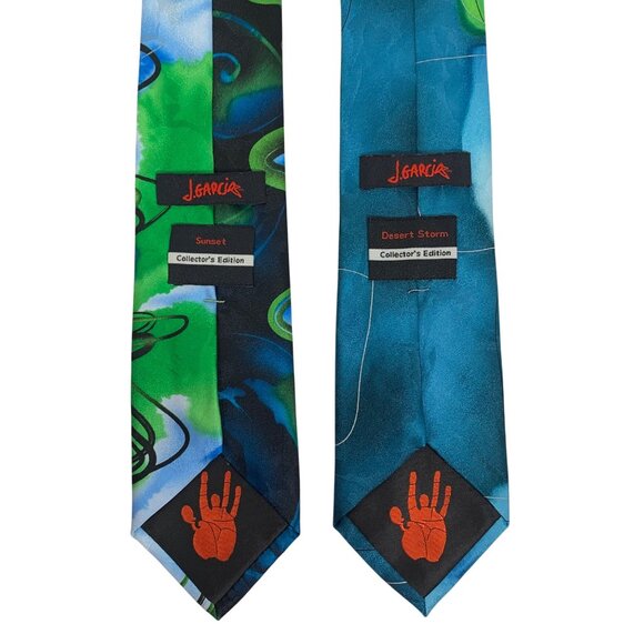 J Garcia Mens Collectors Edition Silk Ties Sunset + Desert Storm Abstract Design - Picture 4 of 4